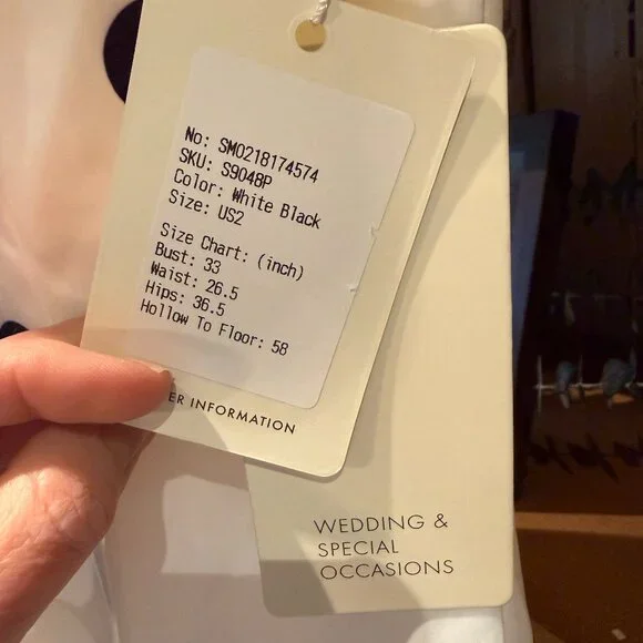 Stacees Strapless Polka Dot Prom Dress Size 2 NWT Strapless Ruffle - Fast Ship - Picture 6 of 6